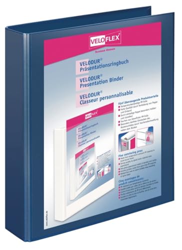 Veloflex Präsentationsringbücher Ringbuch (blau, Polypropylen (PP), A4)