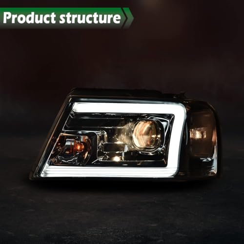 Image of GRAND ORANGE LED DRL Headlights Fit Ford F150 2004 2005 2006 2007 2008