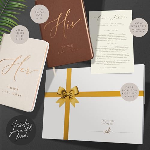 Image of Custom 2026 Vow Books His & Hers - Ivory & Terracotta Linen Wedding Vow Books Ideal as Accessories for Brides & Grooms, His & Hers Gifts - Wedding Registry Must Haves 2026 & Elopement Essentials