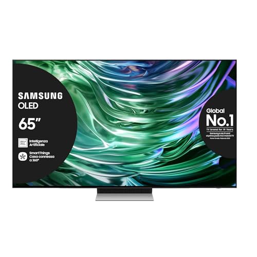 Samsung TV QE65S94DAEXZT OLED 4K, Smart TV 65' Processore NQ4 AI GEN2, Infinity One, DVBT-2, Q-Symphony & Dolby Atmos, compatibile con Bixby, Alexa e Google Assistant, Carbon Silver 2024