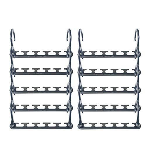 Wonder Hanger Max Pack Of 10 Organizer, Triples Clothes-Hanger Space For Wrinkle-Free Clothes, Space-Saving Closet-Organization Hangers, Fully Assembled, Grey #TOP1