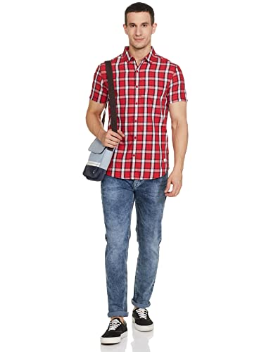 Image of Spykar Men's Checked Slim Fit Shirt