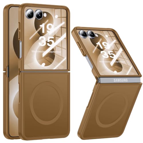 Image of NO.1 Magnetic for Samsung Galaxy Z Flip 8 Case with MagSafe | [Military Grade Drop Tested][Translucent Matte][Anti-Fingerprint] Soft Silicone Bumper for Samsung Flip 8 Case Slim,Coffee