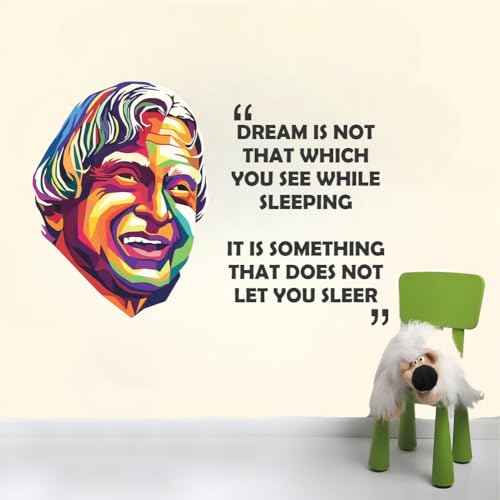 Image of Dr. A.P.J. Abdul Kalam Inspirational Quote Wall Sticker - Motivational Wall Decal for Study Room, Office, Classroom & Home Decor (Size - 46CM X66CM)