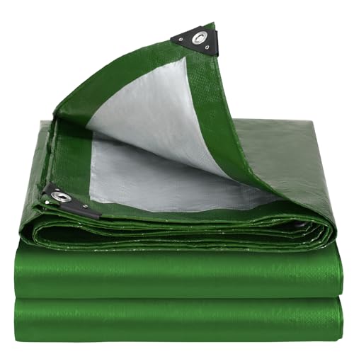 Velway Abdeckplane Gewebeplane 100g/m² grün - 3m x 4m=12m² Wasserdicht Campingzelt-Bodenplane Schutzplane - LKW-Plane mit Ösen reißfest UV-beständig - für Gartenmöbel Boot Auto Holz Garten