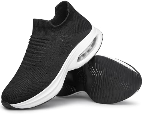 Image of vibdiv Shoes for Men Sock Sneakers Pull-on Casual Lightweight Breathable Comfortable