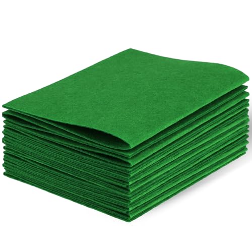 Felt Sheets Fabric 7 x 11 Felt Fabric for Crafts 10Pcs Halloween Christmas Fabrics Fall Felts for DIY and Sewing Projects(Christmas Green)