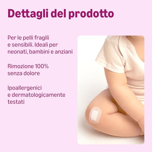 Healthcare By Amazon Cerotti ultra delicati, adatti per neonati, bambini e anziani, 3 dimensioni, 50 Unità (Confezione da 1) (Precedentemente un marchio Amazon Basic Care, stesso prodotto) - Immagine 2