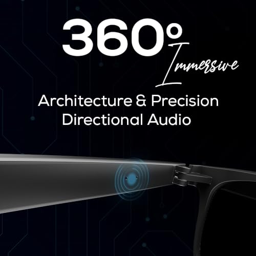 Image of Toreto Node Smart Audio Sunglasses with Bluetooth 5.3, Hands-Free Calling, Inbuilt Microphone, Smart Touch Control, 360 Immersive Audio, Type C Charging