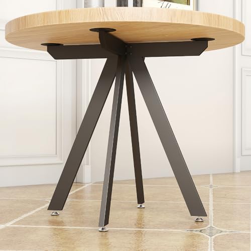 KaKaBB 28 Inch Metal Round Table Legs, Heavy Duty Round Table Base for Marble, Wood, Glass Top, Desk Legs with Suction Cups (+ Shape, 28Inch)