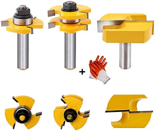 Tongue and Groove Router Bit Tool Set ½'' Shank With 1/2 Inch Shank 2-1/4 Inch Diameter Bottom Cleaning Router Bit For Doors, Tables, Shelves, Walls, DIY Woodwork & More