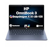 HP OmniBook 3 AI PC Laptop 14.0' Touchscreen IPS WUXGA Display (Qualcomm Snapdragon X X1-26-100, 16GB LPDDR5X, 1TB PCIe SSD, Qualcomm Adreno, WiFi 6E, Webcam, Bluetooth 5.3, Win 11 Pro)