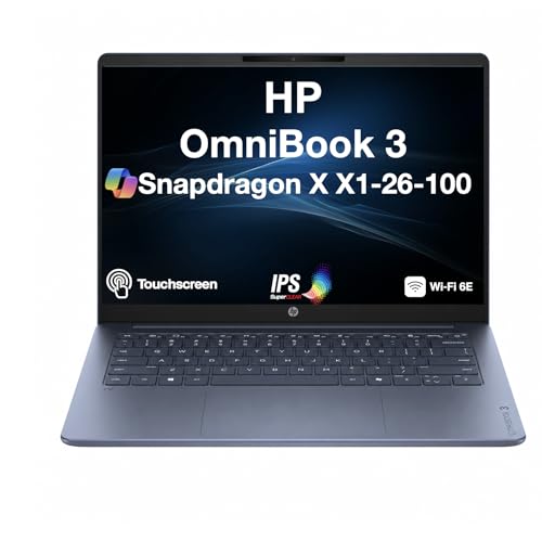 HP OmniBook 3 14" 2K Touch Blue Laptop Snapdragon XX1 16GB DDR5 1TB SSD