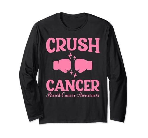 Crush Cancer Breast Cancer Breast Cancer Awareness Manga Larga