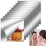 9 Pcs Flexible Mirror Sheets, 12 x 12 Inch Mirror Tiles Self Adhesive Square Cuttable Mirror Wall...