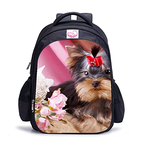 Sac à dos chien 3D unisexe pour école et voyage de 41 cm