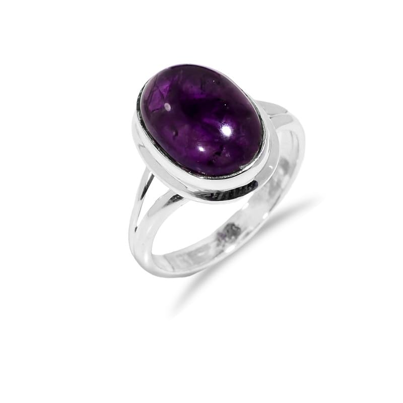 Bague améthyste naturelle argent sterling 925 idée cadeau anniversaire unique