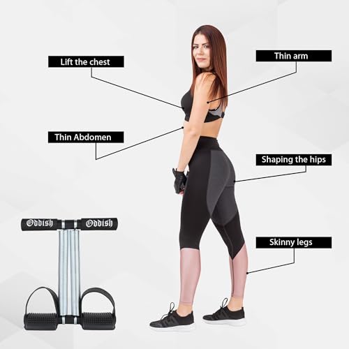 Image of ODDISH Way to Fitness Double Spring Tummy Trimmer & Push Up Bar Combo Core & Upper Body Workout with Heavy Duty Dual Spring Red /Black Standard Size (Black)