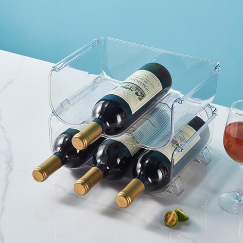 Soporte para botellas de plástico GERRIT apilable transparente miniatura 4