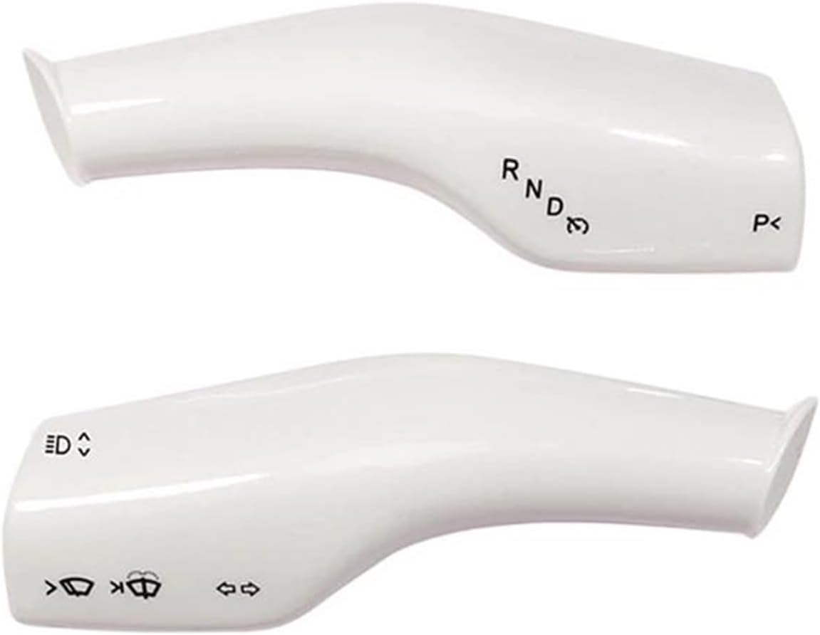 Molduras interiores de coche 2 Fundas Protectoras De Fibra Carbono Volante Para Tesla Para Model 3 Para Y ABS Para Pomo Cambio Marchas Coche Decorativo Interior(BLANCO)