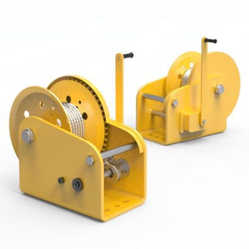 Winche manual Heavy Duty con engranaje autobloqueo y cable de acero miniatura 1
