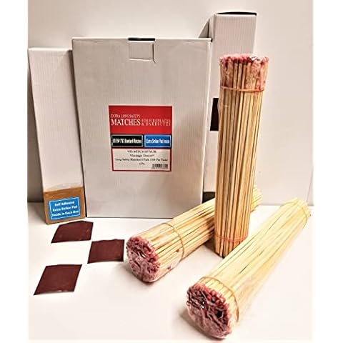 AuraHome Vintage Decor® 300pcs Extra Long Safety Matches for Lighting Stoves Open Fires Barbecue Oven Woodburner 3 Packs-100 per Pack Bumper Value 3 Extra Striking Pads Included 28cm,11 inches Long Cover