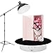 FelRelWel Electric Rotating Display Stand,7.9 Inches Mirror Covered Motorized Spinning Display Turntable for Cake/Jewelry/Photography/Live/Cup,360°Spin,Max Load 22 Lb,with 5 Free Background Pads,White
