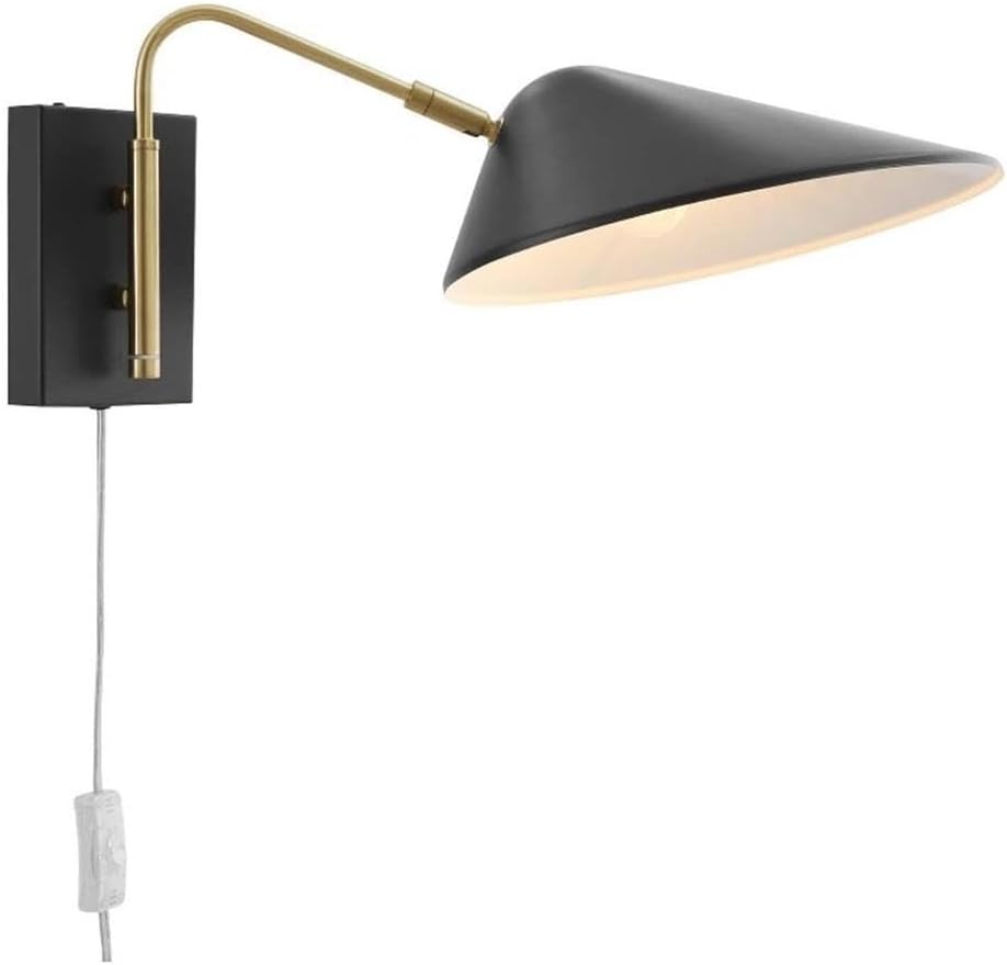 Pemberly Row 7" 1-Light Modern Metal Swing Arm Wall Sconce in Black