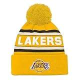 Outerstuff NBA Kids Youth 8-20 Officially Licensed Primary Logo Sport Knit Cuffed Cold Weather Pom Beanie Hat (US, Alpha, One Size, Los Angeles Lakers)