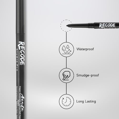 Recode Black Acute Matte Kajal Pencil 14 Hours Stay Comes With Waterproof & Smudgeproof Formula 0.35G - Image 3
