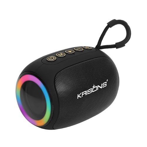 Image of Krisons Spark Glow Bluetooth Speaker 10W Multi-Media Bluetooth Party Speaker with RGB Lights, USB, SD Card and Handsfree Calling - Black