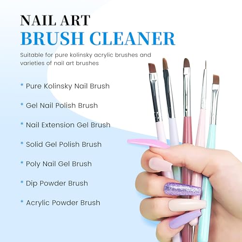 Image of 40ml Nail Brushs Cleaner Easy to Clean Brushes Professional Nail Brush Cleaner for Gel and Acrylic Nail Brush Cleaning or Home Nail Salons (1pcs)