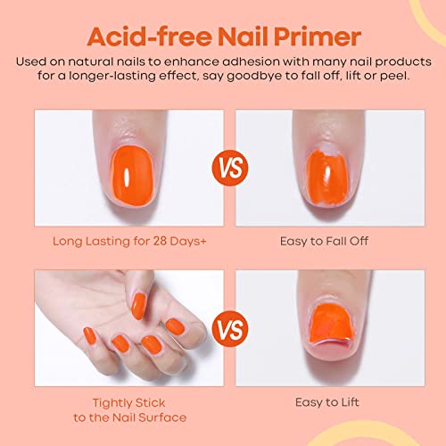 Modelones Gel Top Coat and Base Coat with Nail Primer Set, 3Pcs No Wipe Base and top coat Gel Nail Polish Nail Bond Primer, 10ml New Upgraded Formula Long-Lasting Gel Nail kit - Image 6