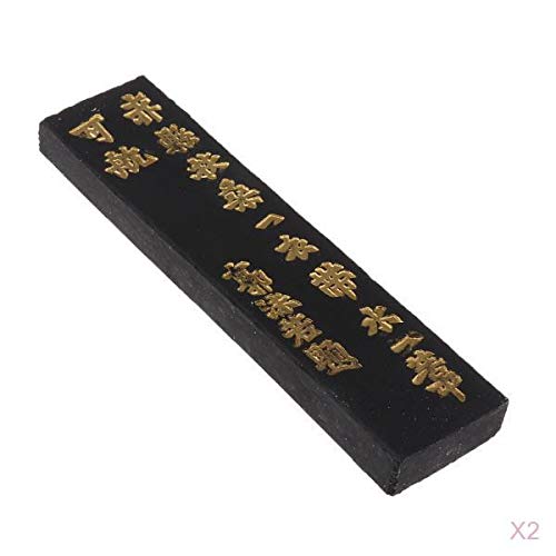 2 Pieces Asia Old Chinese Calligraphy Painting Ink Stick with Character 4|Inks & Inksticks|Asian Calligraphy|Craft Materials