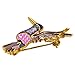 DUOWEI Cute Enamel Hummingbird Bird Brooch Pins for Women Fashion (Purple)