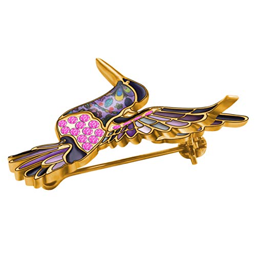 Image of DUOWEI Cute Enamel Hummingbird Bird Brooch Pins for Women Fashion
