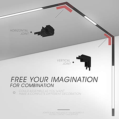 Scon Magnet Linear Recessed Track Lighting Section SC-XTB028 System Aluminum Made Rail (Black)(1M) - Thumbnail 3