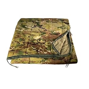 Pinnacle Mercantile Authentic Military Woobie with Zipper Made in USA by Winston-Salem Industries for The Blind OCP Camo Sleeping Bag Poncho Liner Multi Use Camping Blanket Exact US Army Specs