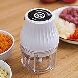 CJCSM Machacador de ajo eléctrico, un pequeño triturador de Alimentos para Picar cebollas, Carne, nueces, Comida Vegetariana para bebés