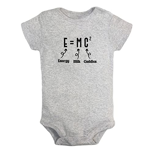 iDzn E=MC2 Energy Milk Cuddles Funny Rompers, Newborn Baby Bodysuits, Infant Cute Jumpsuits, 0-24M Babies One-Piece Outfits