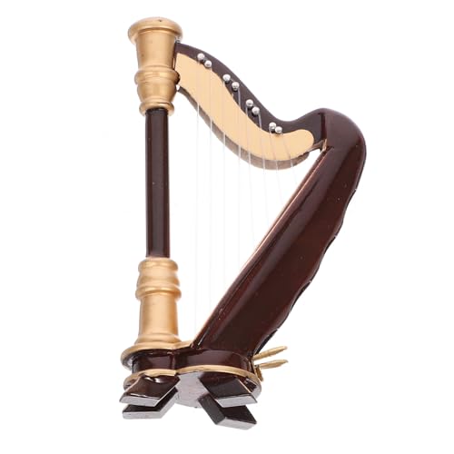 Miniature harpe en bois iplusmile avec étui déco bureau