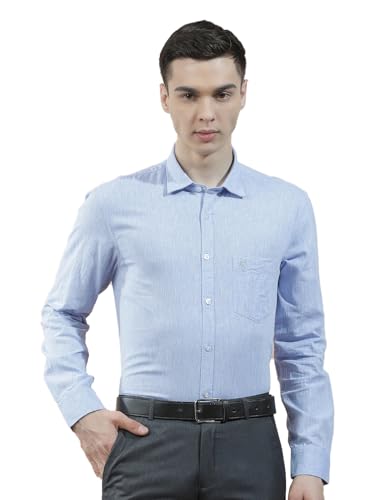 Image of Cantabil Men's Stylish Solid Casual Shirt - Slim Fit | Full Sleeve |Pure Cotton | Smart Casual Wear