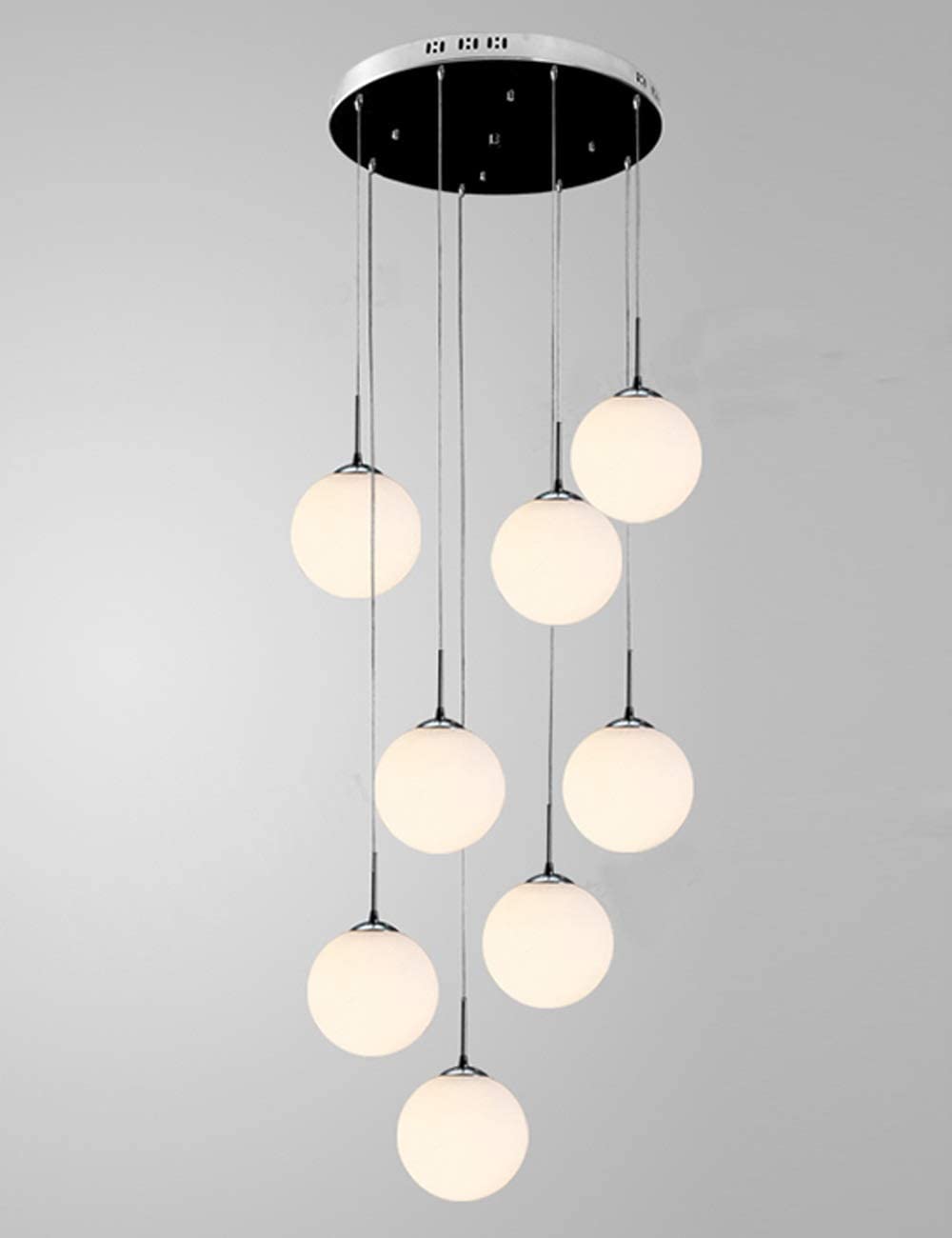 PCXEHUYP White Glass Spiral Chandelier for Living Room Minimalist Staircase Bedroom Creative Personality Restaurant lamp Nordic Multi-Bubble Made in China