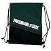 Logo Brands NCAA Michigan State Spartans Tilt Backsack - Water Resistant Drawstring Bag with Dual Strap Closure, Zipper Mesh Pocket, Lightweight & Portable