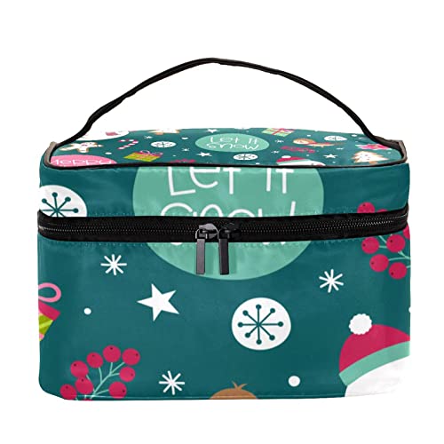 Trousse de toilette Noël étanche avec lune et paysage pour accessoires