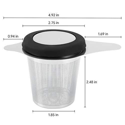 Tea Infuser Basket Stainless Steel Tea Strainer Tea Filter With Small Strainer And Lid Tea Diffuser For Loose Leaf Tea Superior Brewing Experience (One pack silver) - Image 4