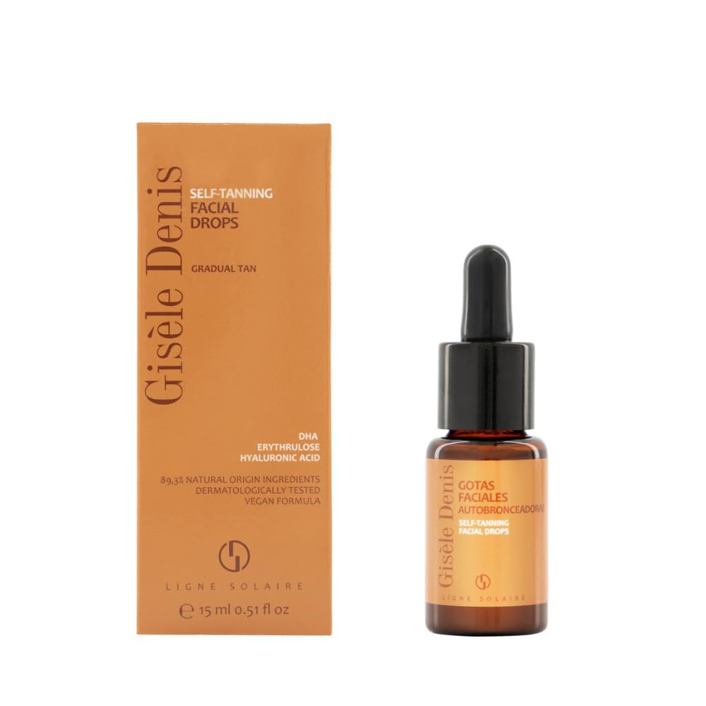 GISÈLE DENIS - Gotas Faciales Autobronceadoras 15 ml, Bronceado Gradual, Hidratante, Autobronceador Facial, con DHA, Eritrulosa y Ácido Hialurónico, Agradable Fragancia, Fórmula Vegana