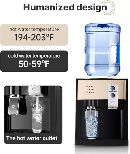 Dispensador de agua fría y caliente de encimera para bidones de 18.9 L 3