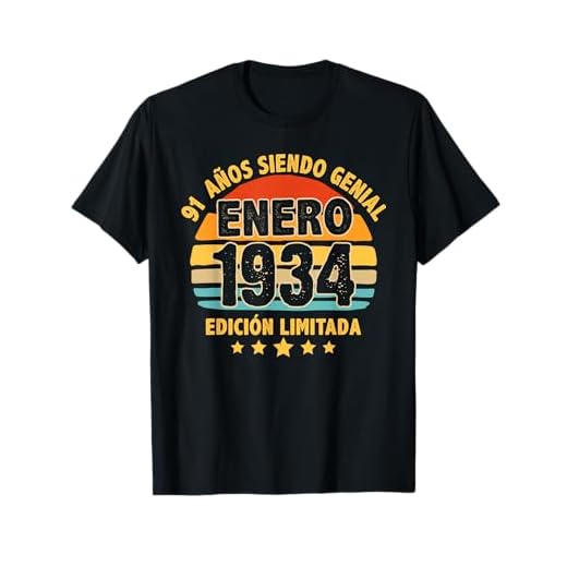 Enero 1934 91 Años Hombre Cumpleaños Regalo Enero 1934 Camiseta