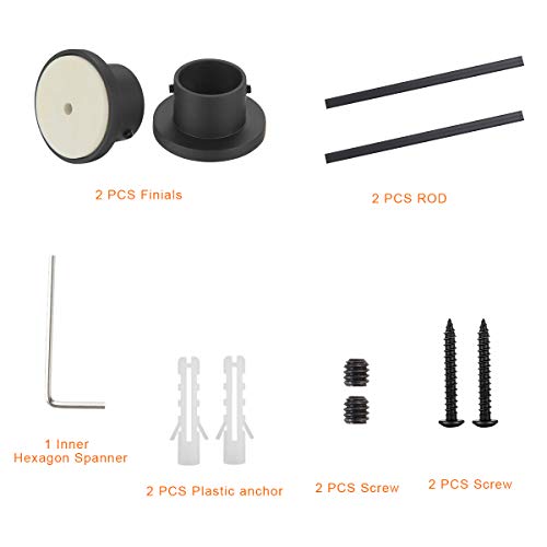 Vimayta Shower Curtain Rod, 27-43 Inches Tension Curtain Rod Metal, 1 Inch Adjustable Spring Tension Shower Curtain Rod For Bathroom, Shower Stall, Closet, Easy To Use, Matte Black #TOP5